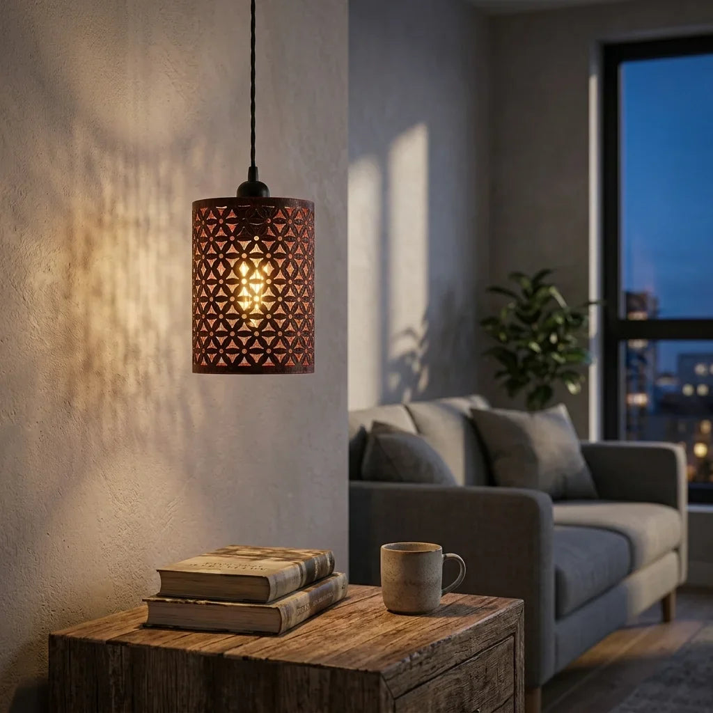Industrial Drum Metal Wire Cage Easy Fit Ceiling Lampshade~2617