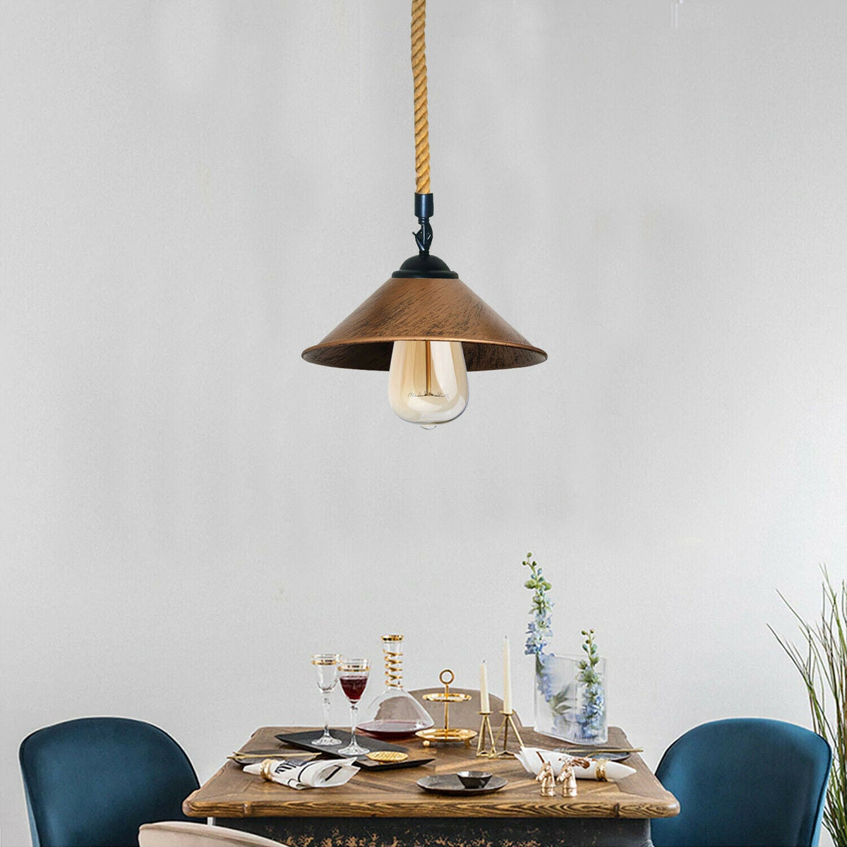 Hemp Rope Pendant Light - E27 Base~2022-4