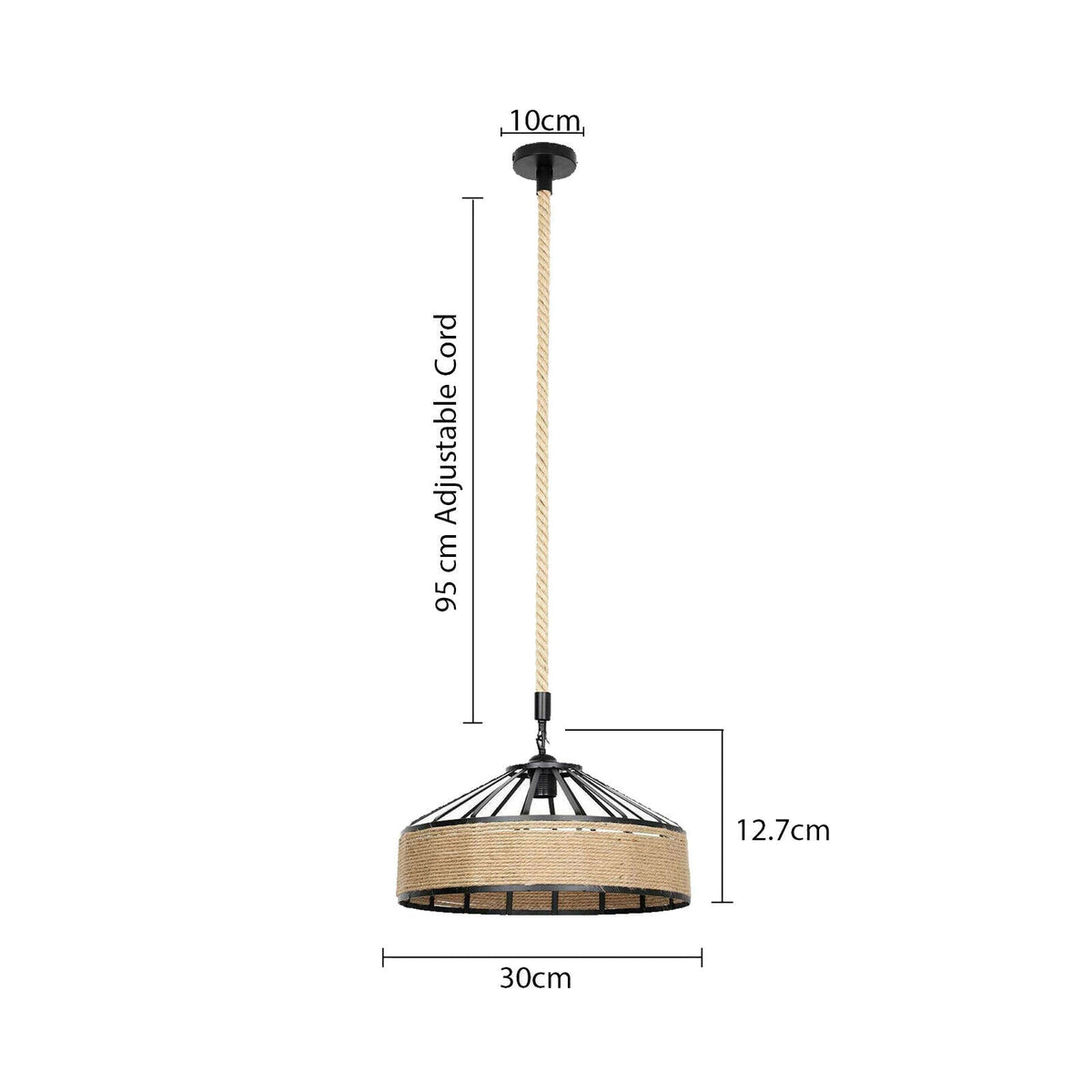 Large 1M Hemp Rope Pendant Light for Café & Bars ~5070-2
