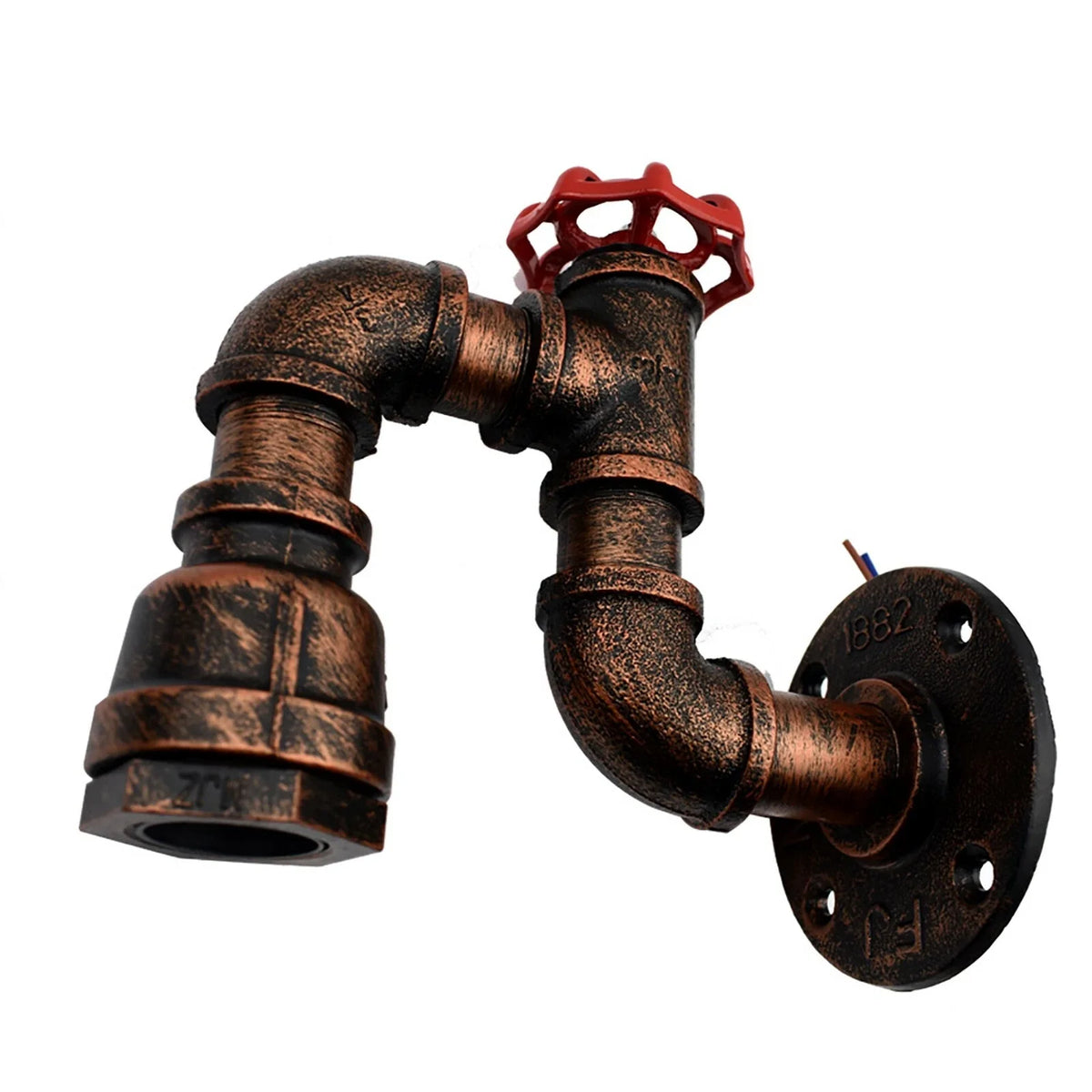 Industrial Water Pipe Wall Light Retro Steampunk E27 Sconce~2173-11