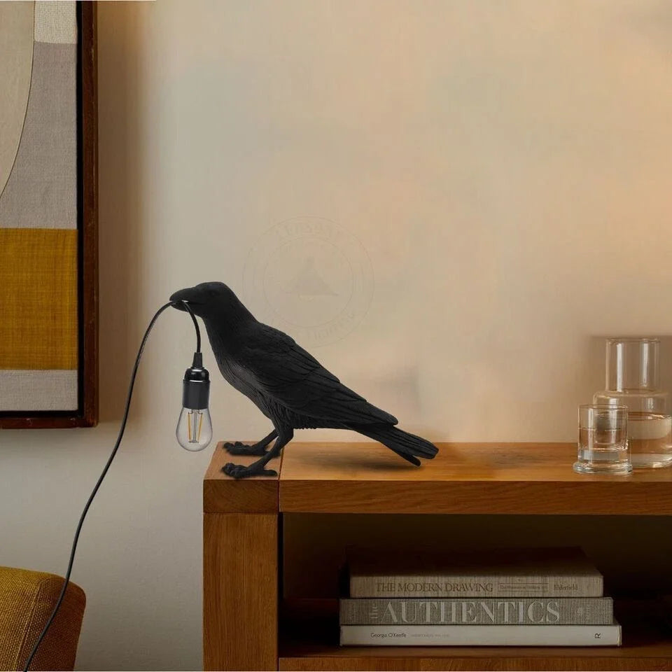 Crow Table Lamp with Free E27 Bulb ~4780-1