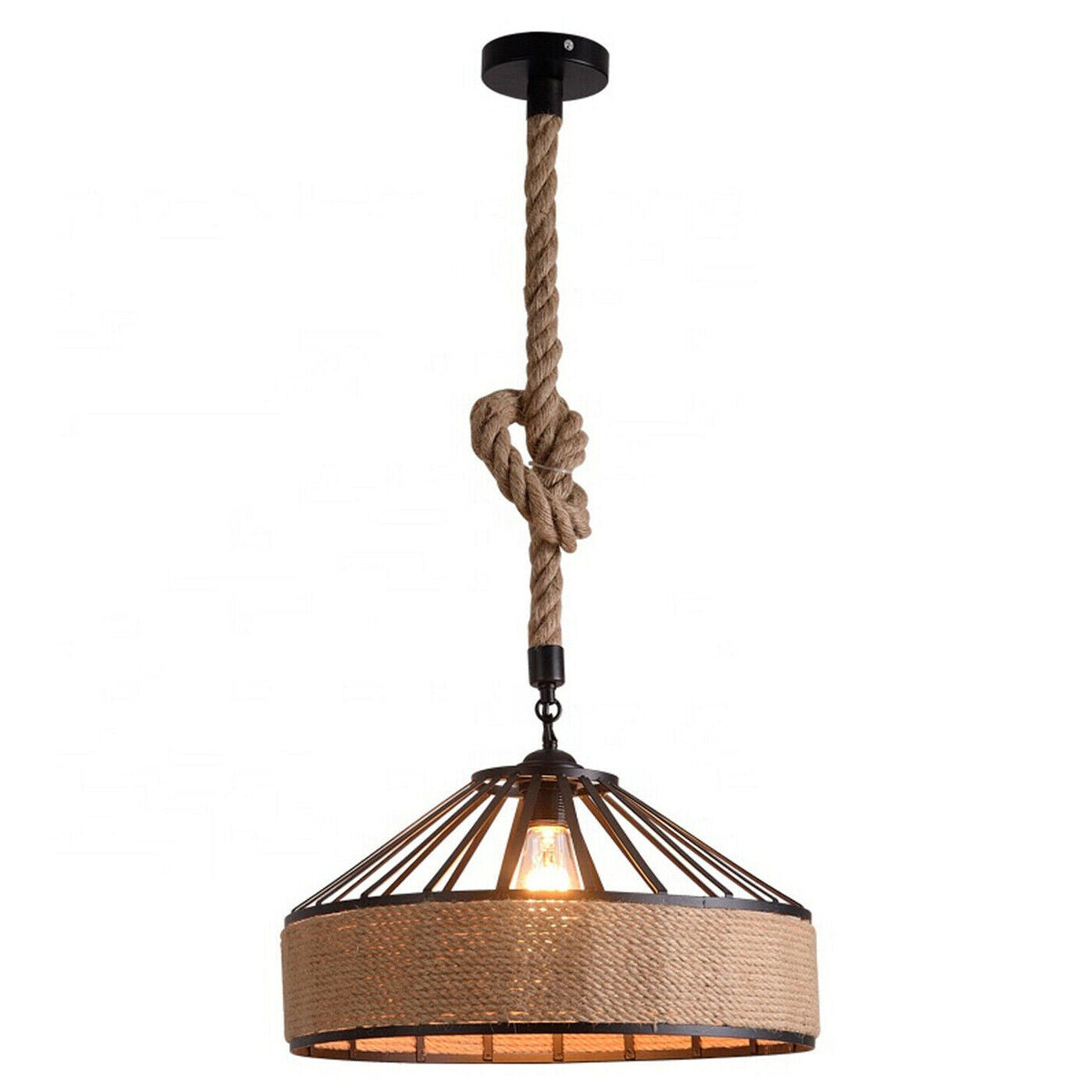 Large 1M Hemp Rope Pendant Light for Café & Bars ~5070-6