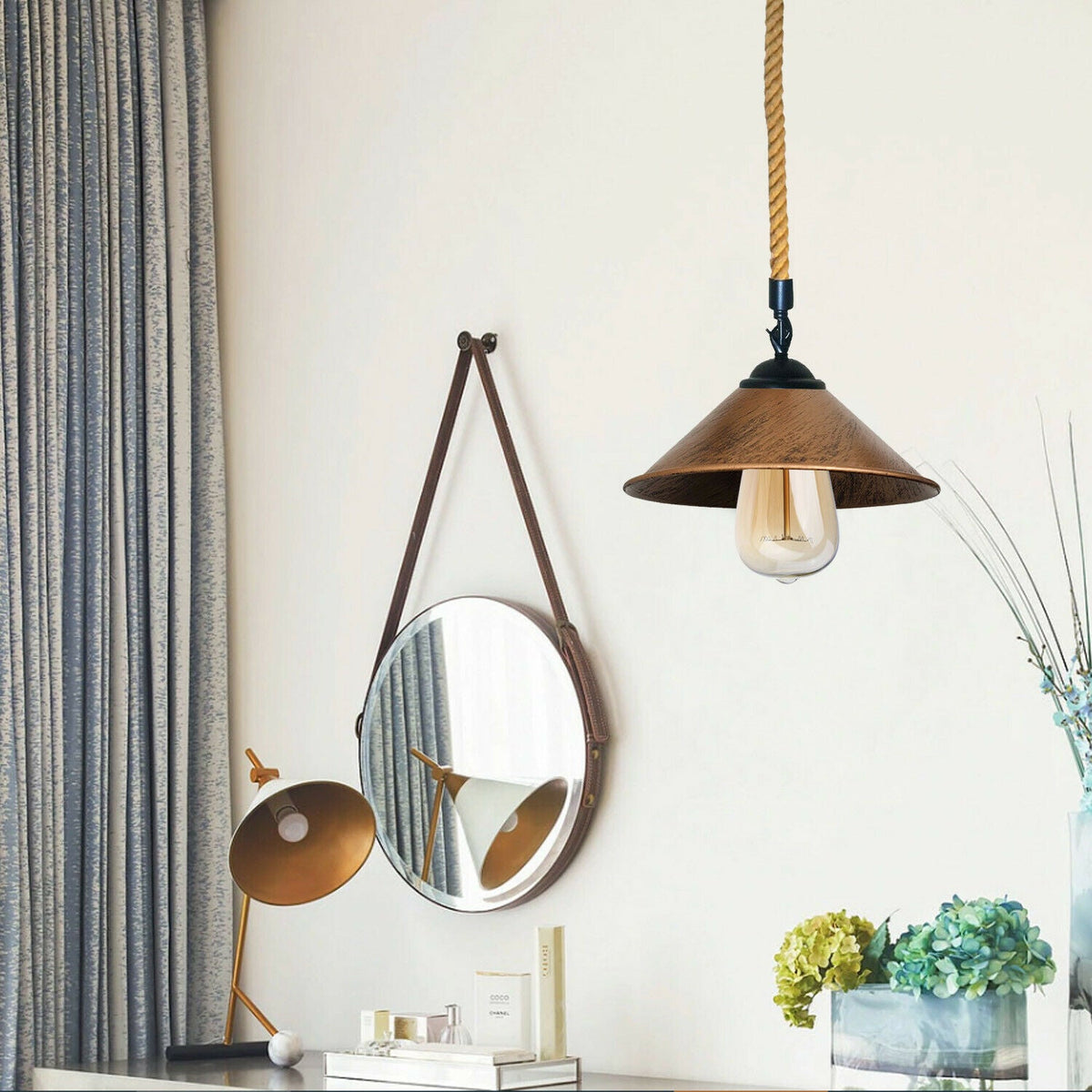 Hemp Rope Pendant Light - E27 Base~2022-3