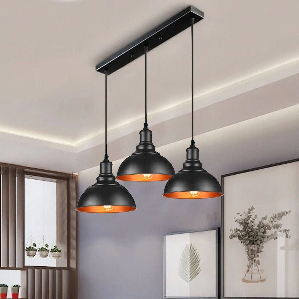 3 light Black Industrial Hanging Ceiling Pendant Lights~5264-2