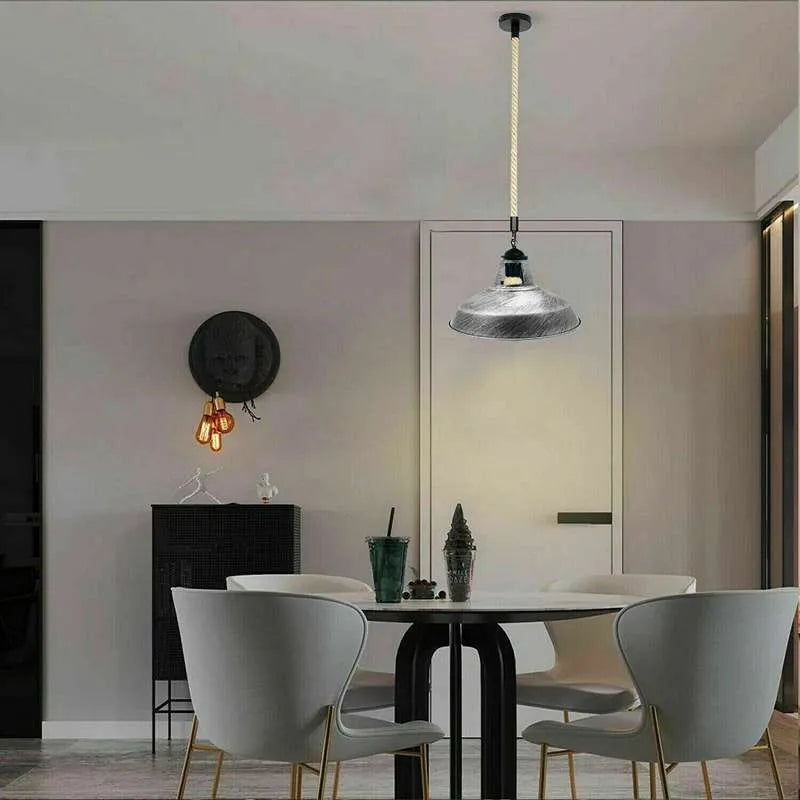Hemp Rope Pendant Light - E27 Edison Base ~5717-0