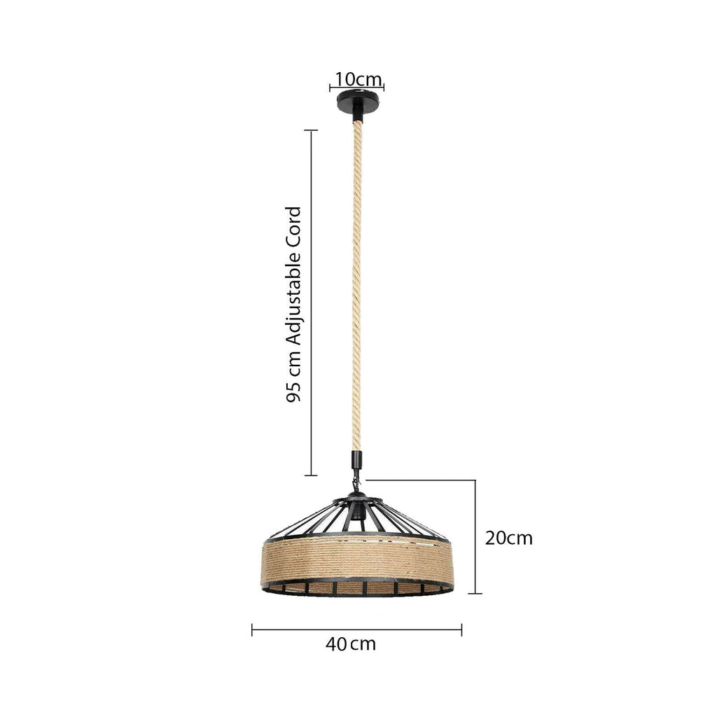 Large 1M Hemp Rope Pendant Light for Café & Bars ~5070-1