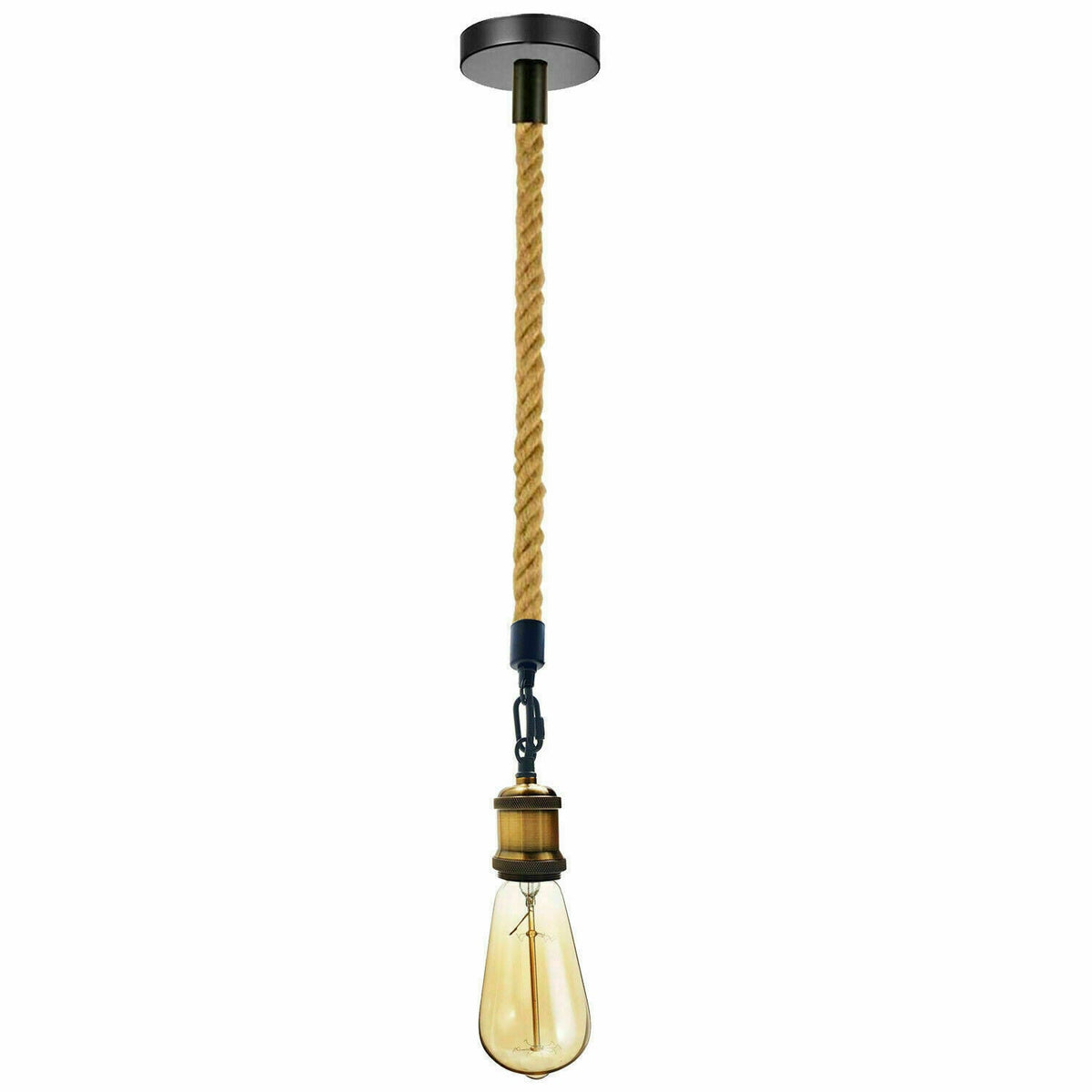 Hemp Rope 1 Head Pendant Ceiling Light Retro Lamp~1522-2