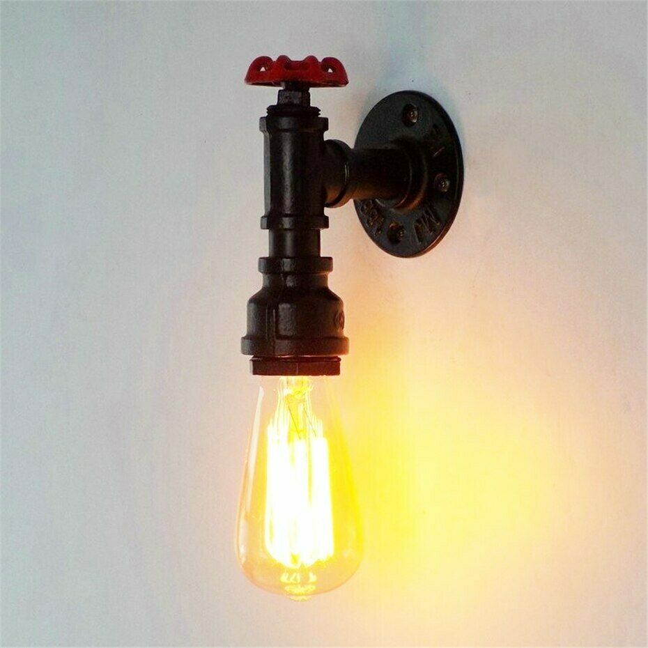 Vintage Industrial Steampunk Water Pipe Wall Light E27~2168-4