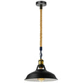 Slotted Shape Metal Ceiling Pendant Light Modern Hemp Hanging Retro Lamps~1653-3