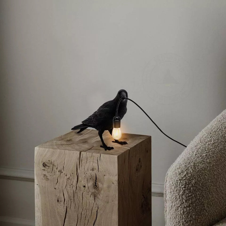 Crow Table Lamp with Free E27 Bulb ~4780-4