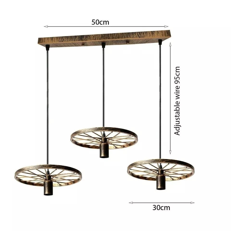 3 Bulb Rustic Farmhouse Pendant Light Fixture ~5786-1