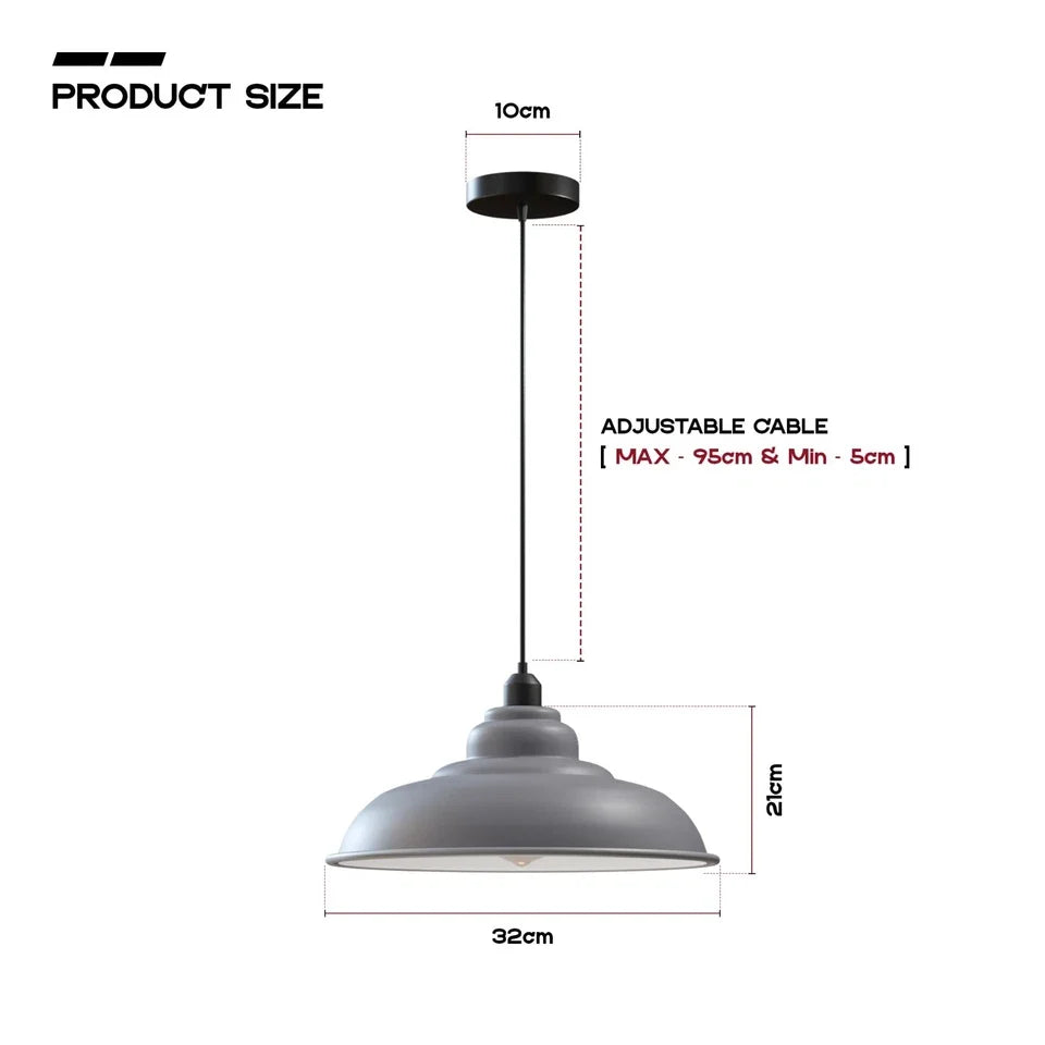Modern Single Hanging Pendant Light Grey~6263-4