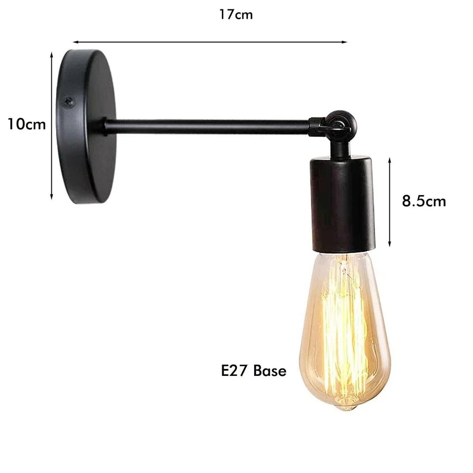 E27 Industrial Retro Wall Light Iron Metal Sconce Lamp~ 5698-3