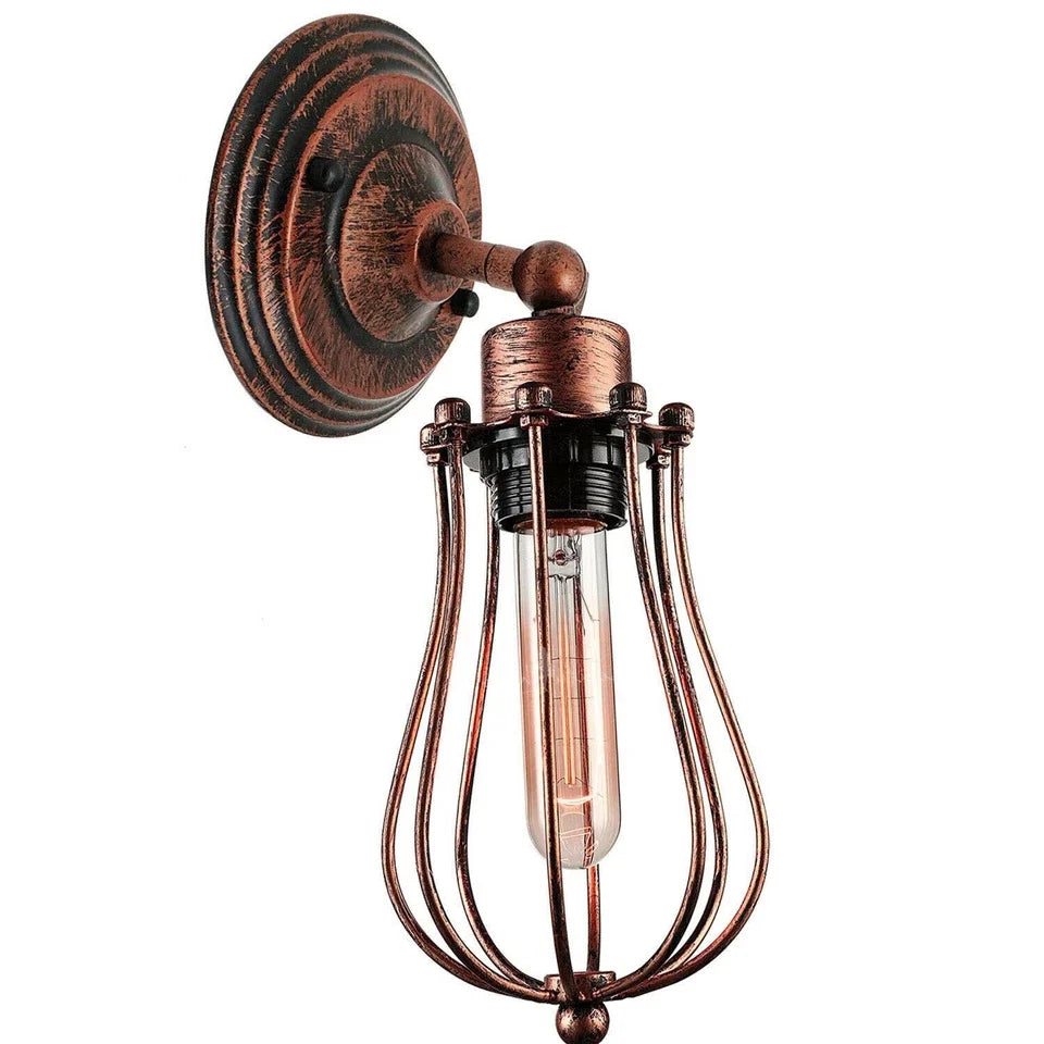 Vintage Industrial Cage Wall Sconce Ceiling Light Porch Lamp ~3549-8