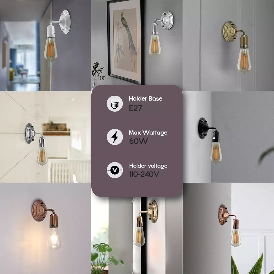 Industrial Wall Light Vintage Metal E27 Wall Sconce for Living Room, Kitchen ~3792-3