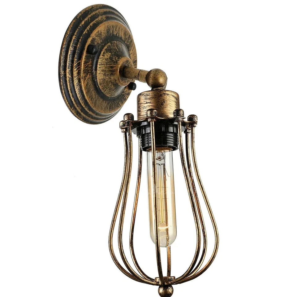 Vintage Industrial Cage Wall Sconce Ceiling Light Porch Lamp ~3549-10