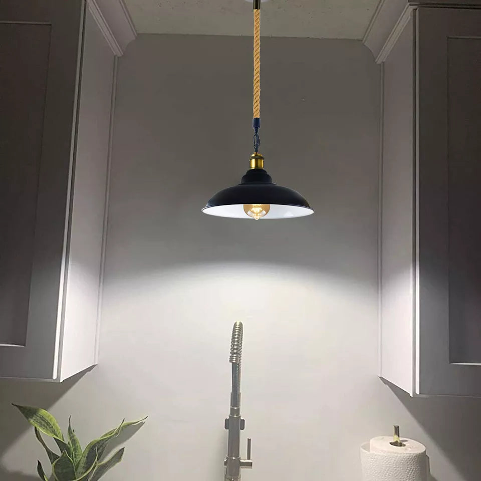 Metal Ceiling Pendant Light Modern Hemp Hanging Retro Lamps~1641-5