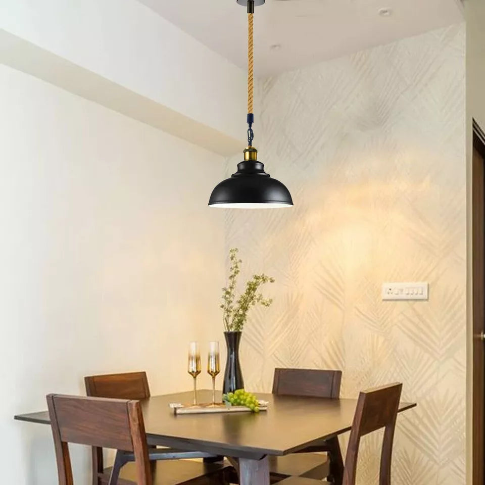 Metal Ceiling Pendant Light Modern Hemp Hanging Retro Lamps~1641-4