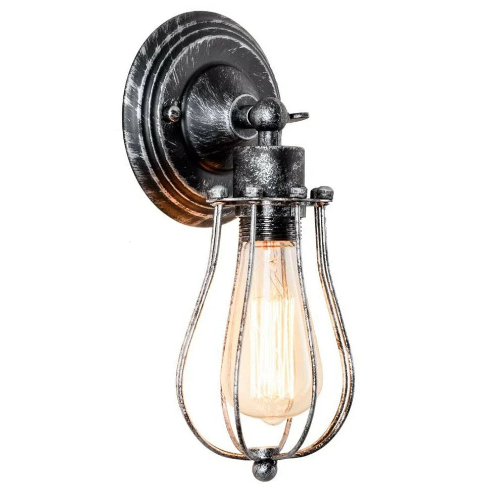 Vintage Industrial Cage Wall Sconce Ceiling Light Porch Lamp ~3549-12