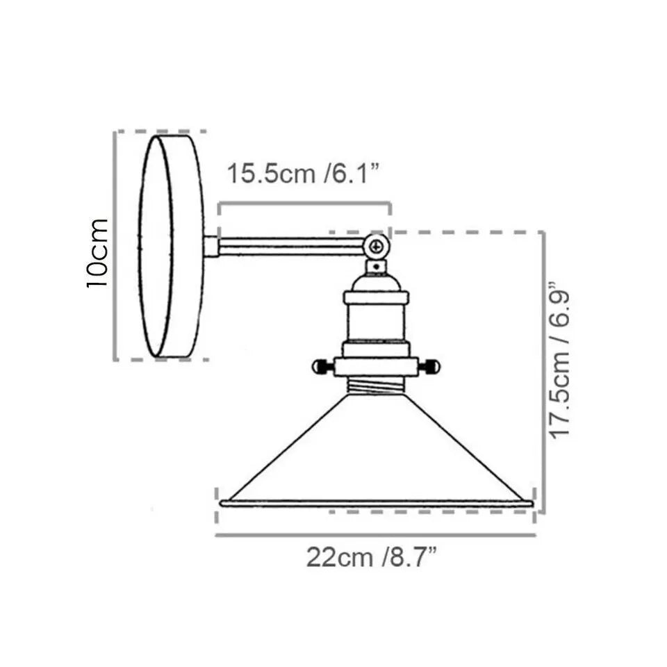 Industrial Wall Lights Fittings Adjustable Wall Lamps for Rooms ~2552-2