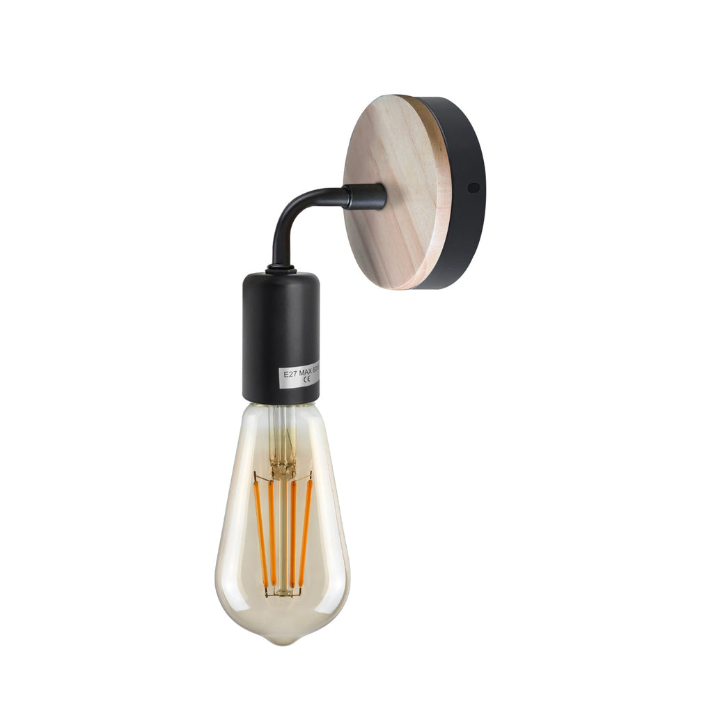 Matt Black Antique brass effect Wired Wall light ~ 5120-5