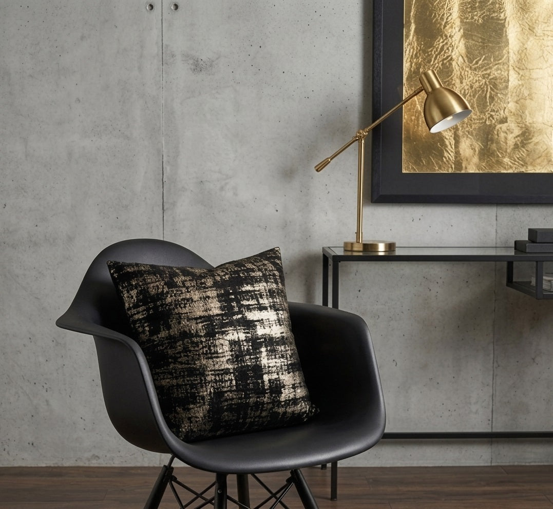 Luxury Gold Metallic Textured Velvet Cushion Cover-2