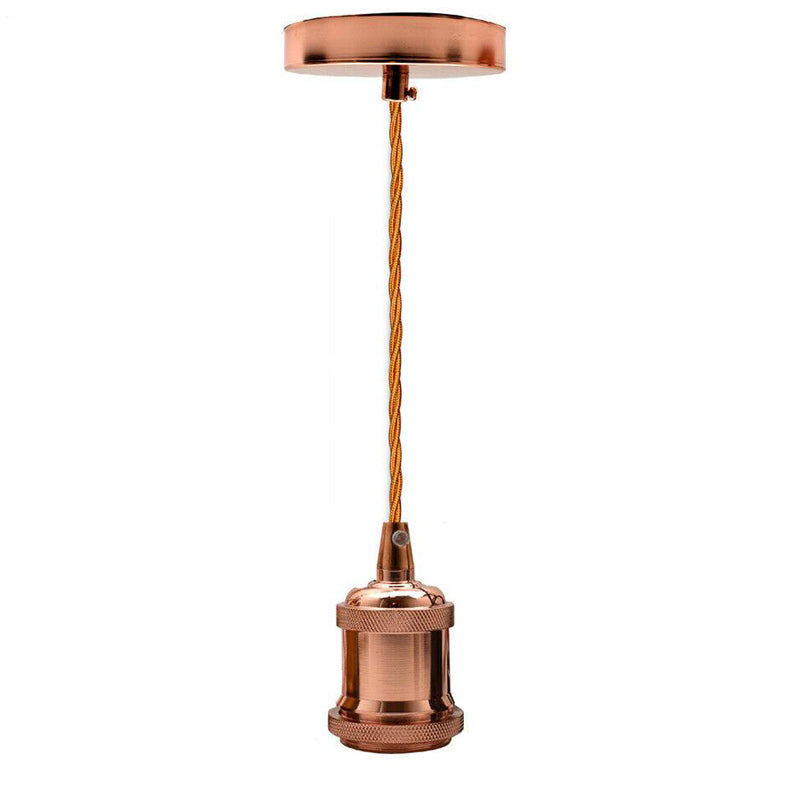 E27 Rose Gold Pendant Light Fitting Ceiling Rose Fabric Cable~2383-0