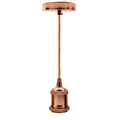 E27 Rose Gold Pendant Light Fitting Ceiling Rose Fabric Cable~2383-0