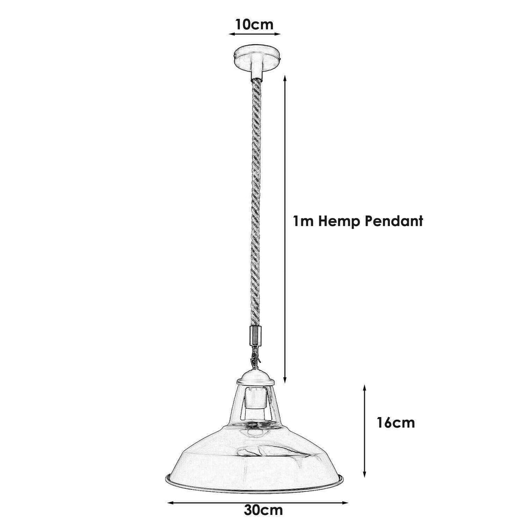 Hemp Rope Hanging Light - E27 Edison Base ~3889-1