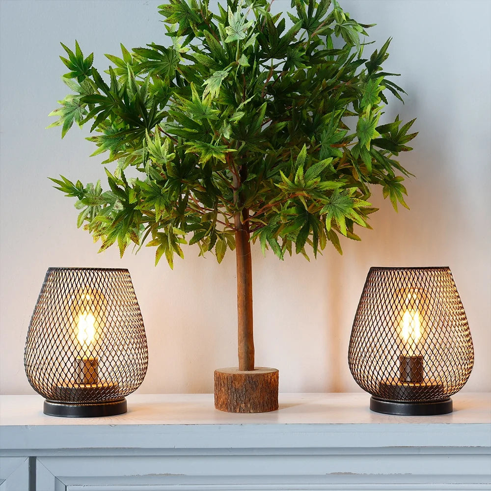 Set of 2- 6.5''H Metal Table Lamps (Brown)-3