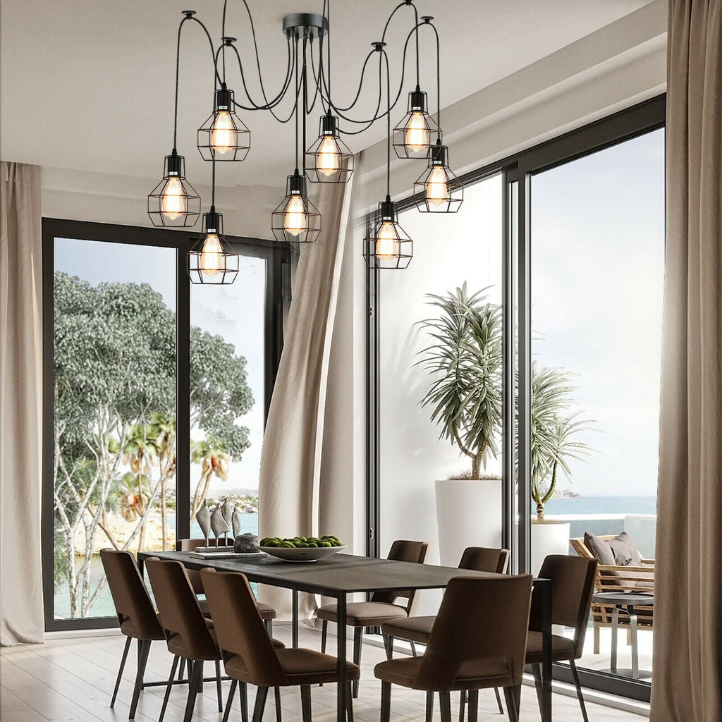 8 Way Spider Ceiling Pendant Light 2M  ~1180-4
