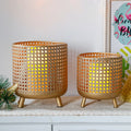 Set of 3 Plant Pots 10/8.5/7''H (Antique Gold)-0