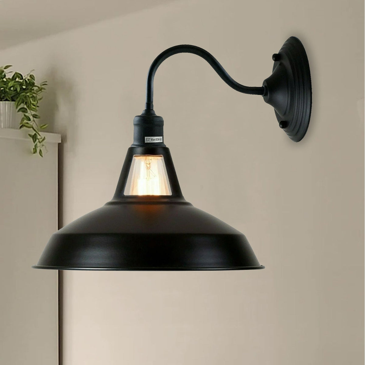 Vintage Retro Industrial Black Wall Lights Indoor Wall Sconce~3628-1