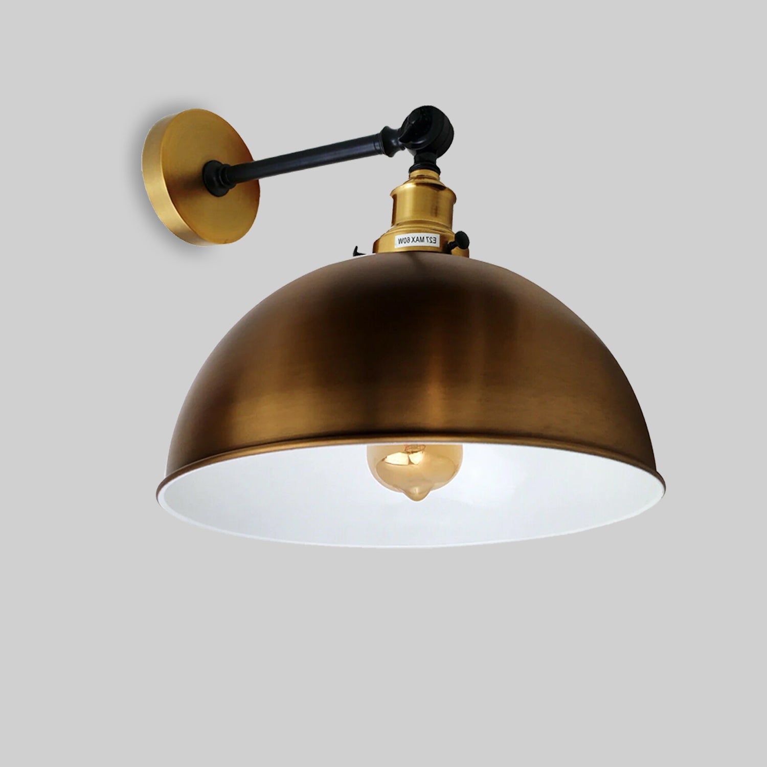 Industrial Adjustable Dome Wall Light -30cm Vintage Task Sconce~2473