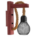 Rope Wall Lights Rustic Vintage Wooden Wall Lamps ~4571-5
