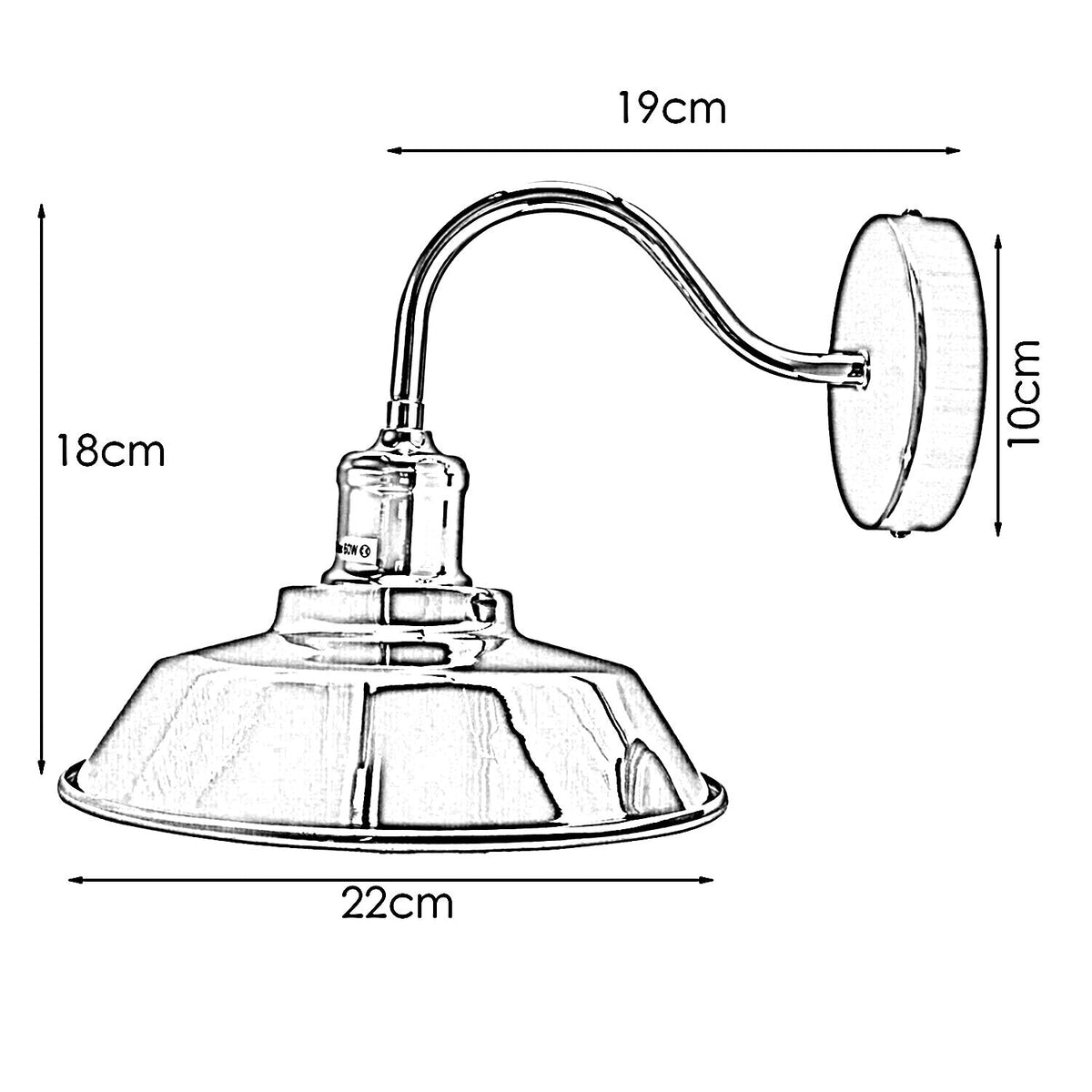 Industrial Wall Lights E27 Gooseneck Metal E27 ~1740-1
