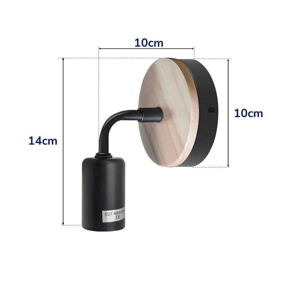 Matt Black Antique brass effect Wired Wall light ~ 5120-2