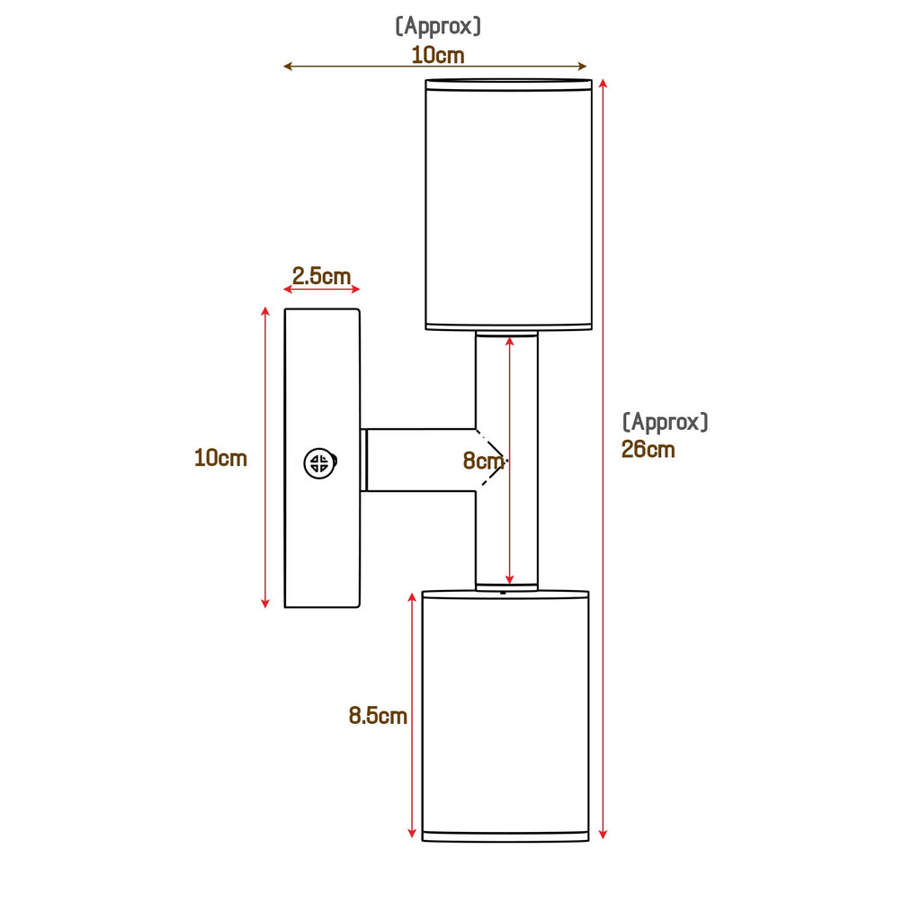 Double Head Up and Down Wall Light GU10 Spotlight-5632-2