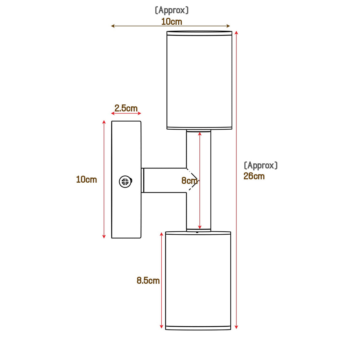 Double Head Up and Down Wall Light GU10 Spotlight-5632-2