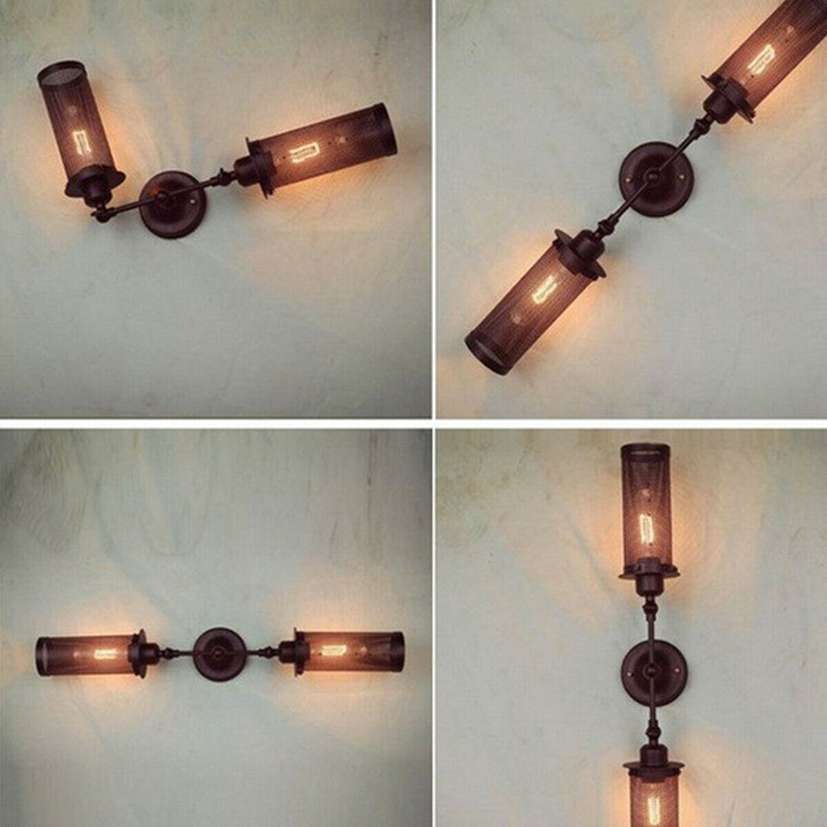 Vintage Metal Wall Light Indoor Sconce Lighting Bedside/Aisle Lamp Adjustable Fixture~2341-1