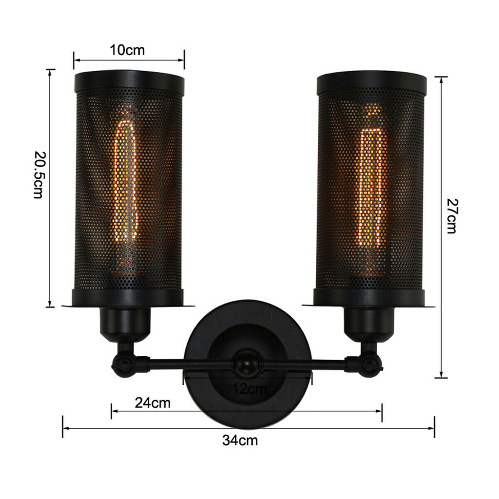 Vintage Metal Wall Light Indoor Sconce Lighting Bedside/Aisle Lamp Adjustable Fixture~2341-4
