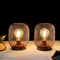 Set of 2 Battery Operated Lamp LED Table Lantern-Egg Shape-0