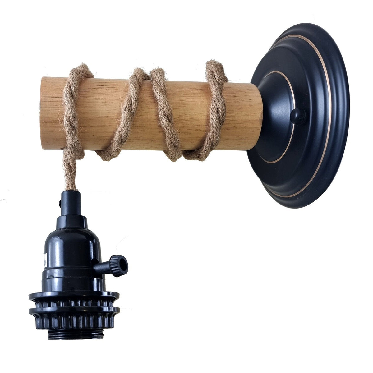 Vintage Metal & Wood Industrial Wall Light E27~3501-4