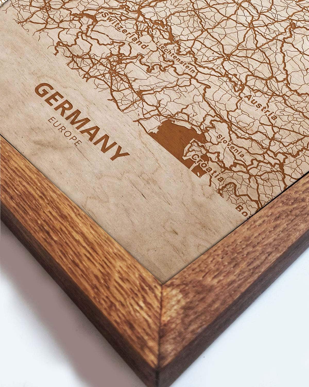 Wooden Map of Germany, Country Map 2