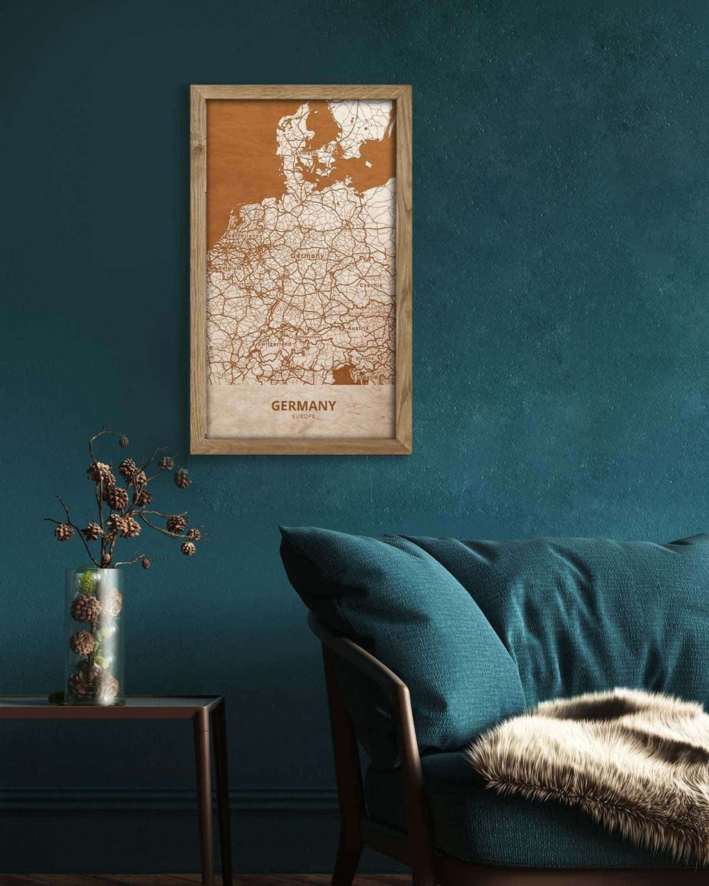 Wooden Map of Germany, Country Map 3