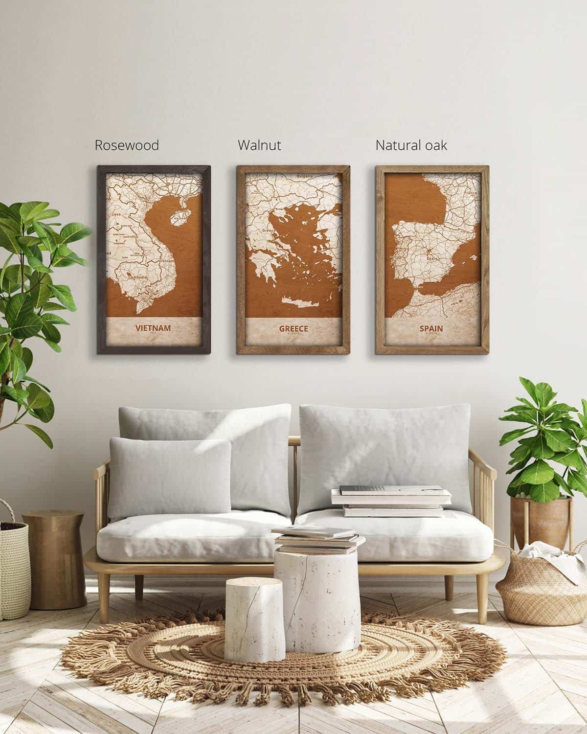 Wooden Map of Greece, Country Map 5