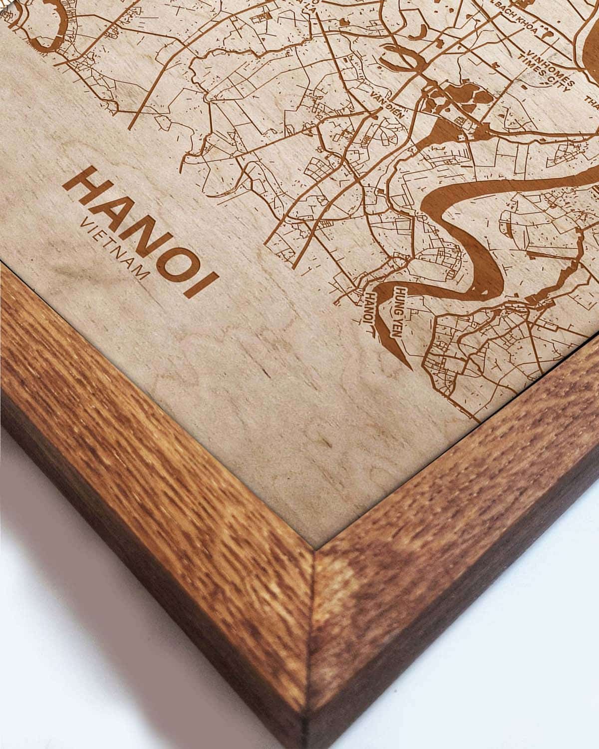 Wooden Street Map of Hanoi - Urban City Plan 1