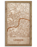 Wooden Street Map of London - Urban City Plan 5