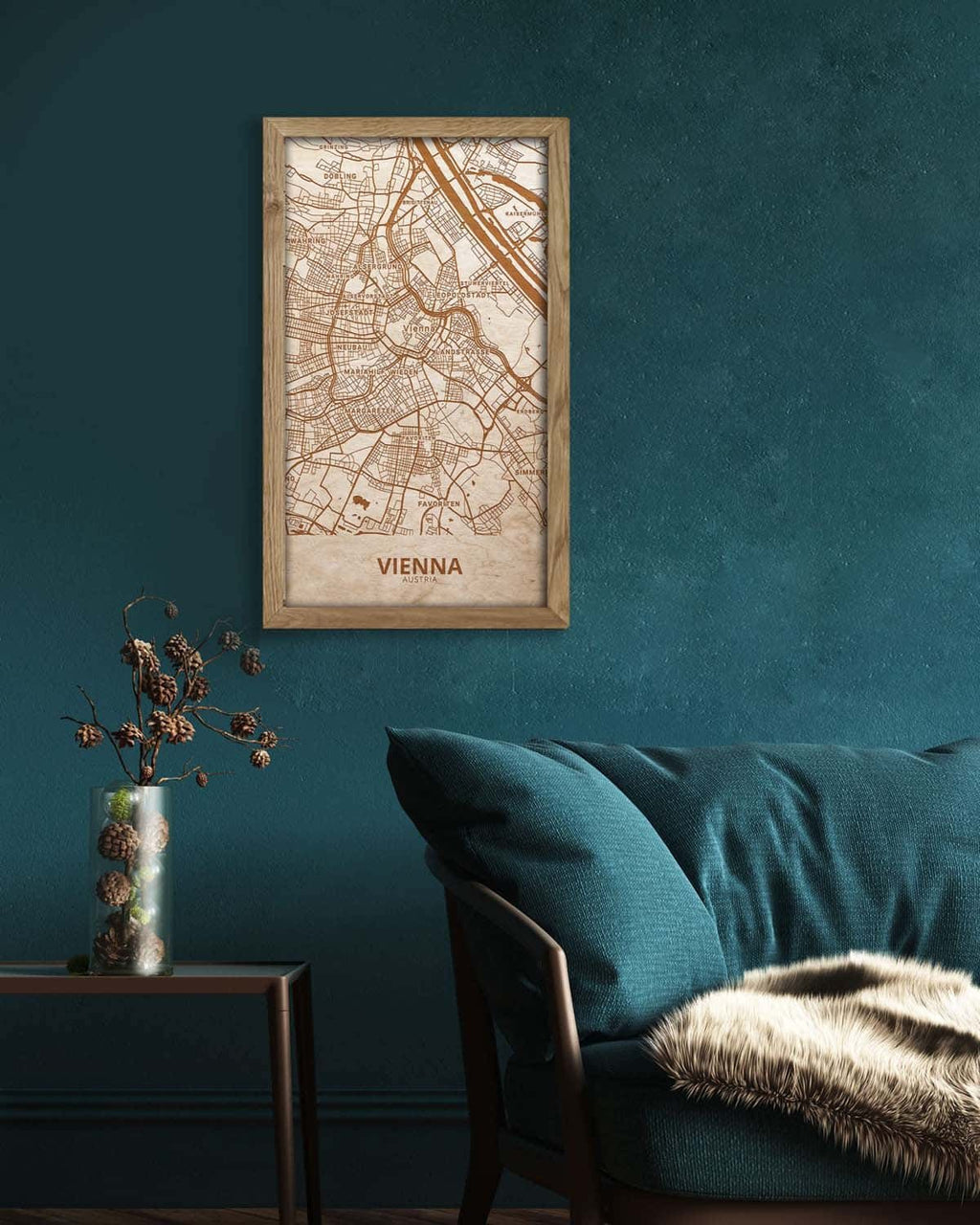 Wooden Street Map of Wien 2