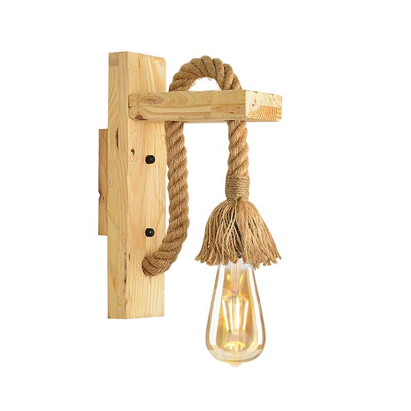 E27 Wooden Rope Wall Lamp Indoor Lighting ~4568-6